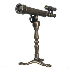 Dolls House Antique Bronze Telescope on Stand Miniature Yard Garden Accessory