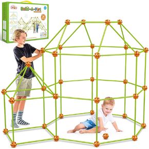 Olefun 180 Pack Fort Building Kits for Kids 4 ، 5 ، 6 ، 7 ، 8+ year Boys & Girls ، ألعاب بناء STEM الإبداعية لقلاع DIY ، الأنفاق ، خيمة اللعب ، الهدايا المثالية للمسنين 5-8