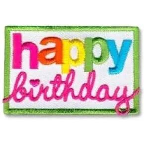 Happy Birthday Embroidered Iron on Patch Perfect for Jackets, Uniforms, Hats, Backpacks and More