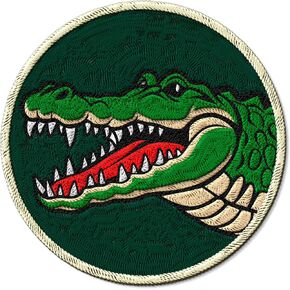 Crocodile Patch Embroidered Iron on Patches for Clothes Backpacks Bags Jeans Jackets Size 3" ID45095