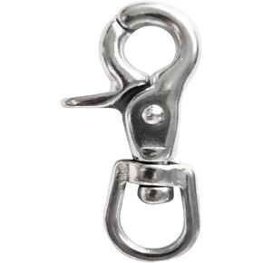 Dovewill Heavy Duty 316 Stainless Steel Lobster Clasp Swivel Snap Hooks Pet Buckle Trigger Clip Dog Horse Lead Keychain 65mm (Silver) (2Pack)