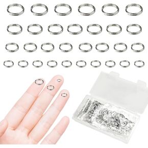 400 Pcs Small Double Open Jump Rings Small Metal Split Rings for Jewelry Earrings Bracelets Crafts Decorations DIY(Silver)