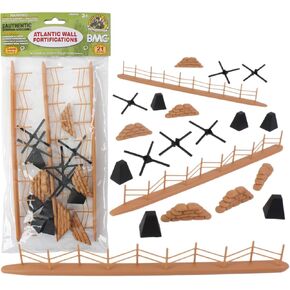 BMC WW2 Atlantic Wall Fortifications - 21pc Plastic Army Men Accessories