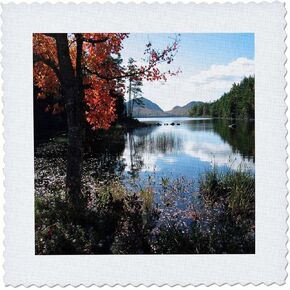 3dRose qs_60321_6 Acadia National Park Eagle Lake Quilt Square, 16 by 16-Inch