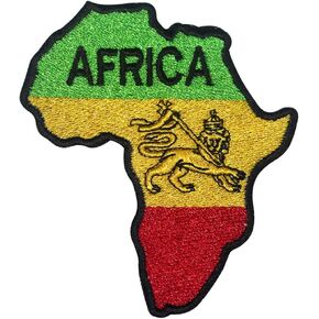 Africa Rasta Flag Embroidered Iron on Sew on Patch Badge for Clothes etc.