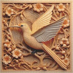 Hummingbird Puzzles for Adults 1000 Pieces, Bird Flowers Art Jigsaw Puzzles, Impossible Birds Autostereoscopy Animal Puzzle as Hummingbird Home Decor