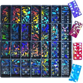 Domino Molds for Epoxy Resin, Gasusen Holographic Silicone Dominoes Molds, Domino Mold, Domino Game Mold for Resin Casting Jewelry Making DIY Craft (A)
