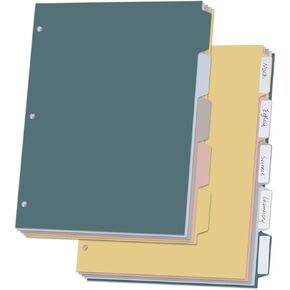 3 Ring Binder Dividers with TAB, Durable Plastic Write & Erase, Colored Binder Dividers, 8 Tab 3 Hole Punch Dividers for 8.5 x 11'' Letter Size Papers, Ideal for Student, Teacher, Morandi 3Sets