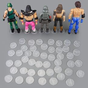 32 Pieces Plastic Action Figure Display Stand Base ,Without Peg Model Support Stand Fit For 6 inch Action Figure Toy Such As Marvel Legends /Star Wars/DC/ Gi Joe/ Motu Toy (32PCS-BLACK-Square)