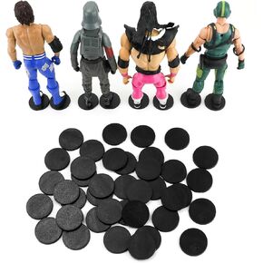 32 Pieces Plastic Action Figure Display Stand Base ,Without Peg Model Support Stand Fit For 6 inch Action Figure Toy Such As Marvel Legends /Star Wars/DC/ Gi Joe/ Motu Toy (32PCS-BLACK-Square)