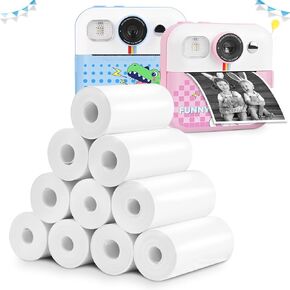 Thermal Paper, 10 Rolls Refill Print Paper for Kids Instant Print Camera, HD Photo Printing Paper Rolls for Most Kids Instant Camera, White in Saudi Arabia