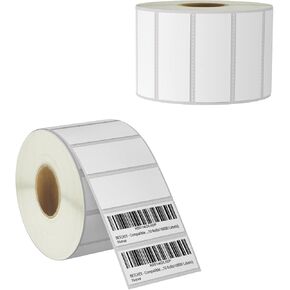 BETCKEY - 2.5" x 1" (64 mm x 25 mm) Multipurpose & Barcode Labels Compatible with Zebra & Rollo Label Printer,Premium Adhesive & Perforated [2 Rolls, 2760 Labels]