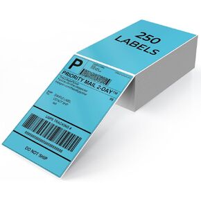 Khaki Thermal Labels 2 × 3 Inch Vinyl Self-Adhesive Fanfold Shipping Stickers Direct Waterproof Perforated Printer Decal for Businesses Warehouse Barcode 500 PCS