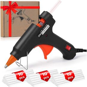 Hot Glue Gun with 30 Glue Sticks, Fast Preheating Hot Melt Gun, Mini Glue Gun Kit for Kids DIY School Craft Projects and Quick Home Repairs, 20W Pink