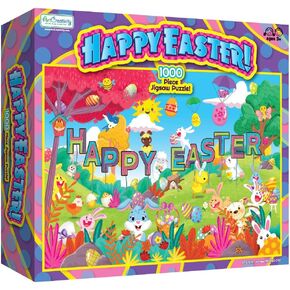 ArtCreativity Easter Jigsaw Puzzle - 27.5" x 19.6" - 1000 Piece Holiday Jigsaw Puzzle for Kids and Adults - Family Easter Gifts and Activities - Cute Bunny and Eggs 1000 Piece Puzzle