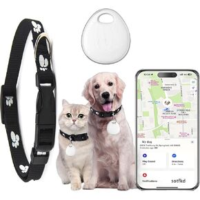 Dog Tracker-Airtag Cat Collar-Cat Tracker Collar-Pet Tracker(Only iOS) | MFi Certificated | No Monthly Fee | No Charging Required | Waterproof | Works with Any Collar