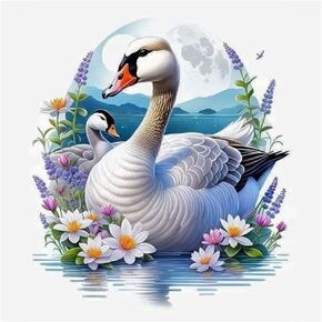 PFFNGPEN Diamond Painting Kits for Adults, 5D DIY Duck Diamond Art Kits for Beginners, Full Drill Round Diamond Art for Home Wall Decor, Animal, 12x12 inch