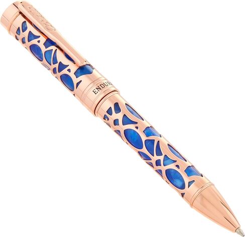 Conklin Endura Deco Crest Ballpoint Pen in Blue with Rose Gold Accents – Elegant Writing Instrument Pen Company in Kuwait