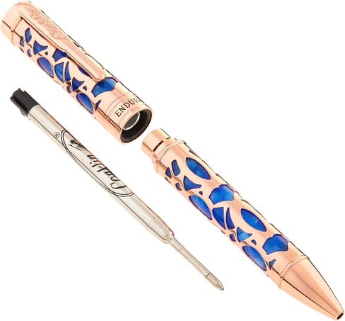 Conklin Endura Deco Crest Ballpoint Pen in Blue with Rose Gold Accents – Elegant Writing Instrument Pen Company in Kuwait