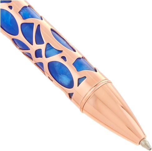 Conklin Endura Deco Crest Ballpoint Pen in Blue with Rose Gold Accents – Elegant Writing Instrument Pen Company in Kuwait
