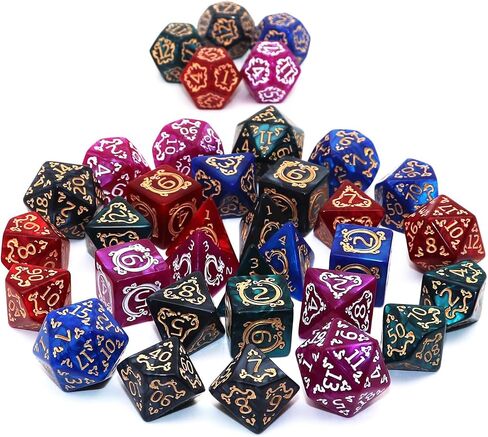 مجموعة DND Polyhedral DND ، 6PACK DUBLE COLORS مجموعات مع D4 D6 D8 D10 D ٪ D12 D12 متوافقة مع الأبراج المحصنة والتنين D&D RPG MTG GAMES (6Colors 42 قطعة) in Kuwait