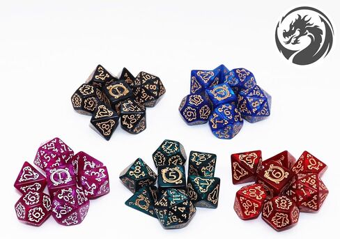 مجموعة DND Polyhedral DND ، 6PACK DUBLE COLORS مجموعات مع D4 D6 D8 D10 D ٪ D12 D12 متوافقة مع الأبراج المحصنة والتنين D&D RPG MTG GAMES (6Colors 42 قطعة) in Kuwait