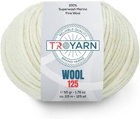 Troyarn Wool 125 (4- Skeins Pack) 100 ٪ Merino Superwash Merino Wool Light Weight #3 حبك ناعم وخيوط الكروشيه للكروشيه والحياكة (4 × 1.76 أوقية)/(4 × 125 YDS) (10930-Sochi Blue) in Kuwait