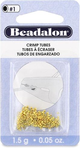 Beadalon Crimp Tubes, Size #3, Gold Color, 1 oz, Approx. 1,300 pc in Kuwait