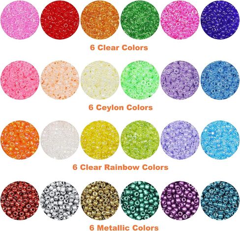 KERGAEN 48000pcs 2mm Seed Beads & Alphabet Beads Kit - 12/0 Ultra-Fine Jewelry Making Supplies with Elastic String, Earring Hooks, Clasps - Complete DIY Craft Set for Bracelets, Necklaces in Kuwait
