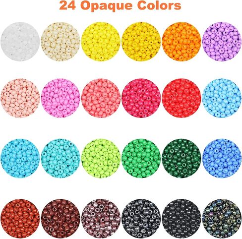 KERGAEN 48000pcs 2mm Seed Beads & Alphabet Beads Kit - 12/0 Ultra-Fine Jewelry Making Supplies with Elastic String, Earring Hooks, Clasps - Complete DIY Craft Set for Bracelets, Necklaces in Kuwait