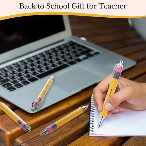 27 Pcs Teacher Appreciation Gifts Bulk Inspirational Teacher Pens Yellow Teacher Thank You Pen Funny Retractable Ballpoint Pen for Teacher Coworker Staff Gift Office School Supplies in Saudi Arabia
