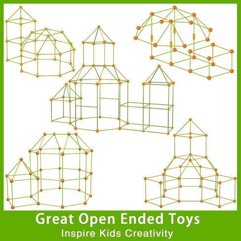 OleFun 180 Pack Fort Building Kits for Kids 4, 5, 6, 7, 8+ Year Old Boys & Girls, Creative STEM Building Toys for DIY Castles, Tunnels, Play Tent, Ideal Gifts for Aged 5-8 in Kuwait
