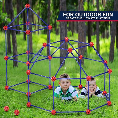 OleFun 180 Pack Fort Building Kits for Kids 4, 5, 6, 7, 8+ Year Old Boys & Girls, Creative STEM Building Toys for DIY Castles, Tunnels, Play Tent, Ideal Gifts for Aged 5-8 in Kuwait