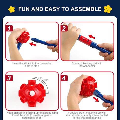 OleFun 180 Pack Fort Building Kits for Kids 4, 5, 6, 7, 8+ Year Old Boys & Girls, Creative STEM Building Toys for DIY Castles, Tunnels, Play Tent, Ideal Gifts for Aged 5-8 in Kuwait