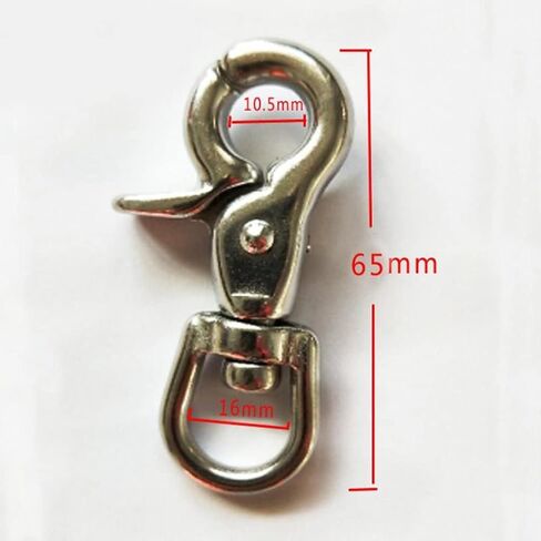Dovewill Heavy Duty 316 Stainless Steel Lobster Clasp Swivel Snap Hooks Pet Buckle Trigger Clip Dog Horse Lead Keychain 65mm (Silver) (2Pack) in Saudi Arabia