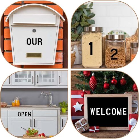 jieyao 42 pcs 2 بوصة etcels alphabet stencil ، واللوحة البلاستيكية stencils رسائل قابلة لإعادة الاستخدام الأرقام والرموز stency stency interlocer drawing قوالب مستقلة للأقمشة الخشبية الصخور الصخور in Kuwait