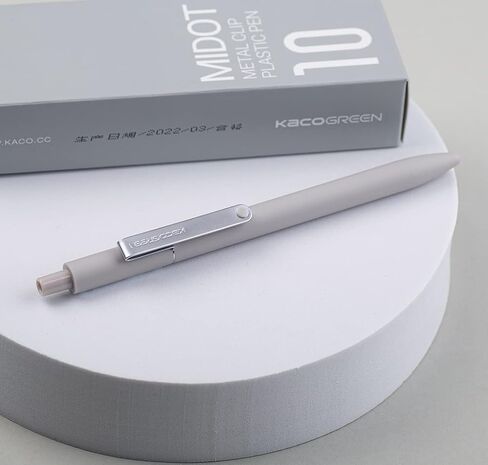 czxwyst K1025 MIDOT Retractable Gel Ink Pens,Metal Clip Plastic Pen,Quick-drying Black Ink,Fine Point 0.5mm Gel Pen for Students and Office,10-Pack (Warm Grey,Black Ink) in Saudi Arabia