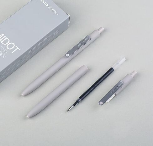 czxwyst K1025 MIDOT Retractable Gel Ink Pens,Metal Clip Plastic Pen,Quick-drying Black Ink,Fine Point 0.5mm Gel Pen for Students and Office,10-Pack (Warm Grey,Black Ink) in Saudi Arabia