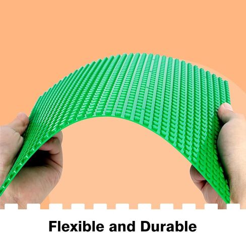 4 Pack Peel-and-Stick Building Baseplates, 10"x10" Classic Self-Adhesive Boards - 100% Compatible with All Major Brands, Sturdy Stacking Play Table Top, Green/Grey/White/Sand in Saudi Arabia