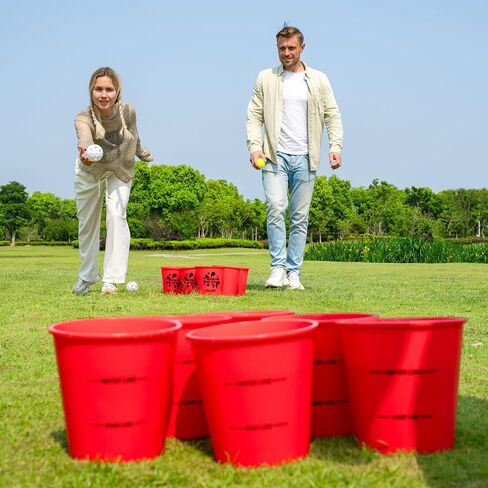 ropoda Giant Yard Pong,Yard Games with Durable Buckets and Balls, Outdoor Game with Carry Bag for The Beach,Lawn, Great Gift Choice for Families（Blue and Black） in Kuwait