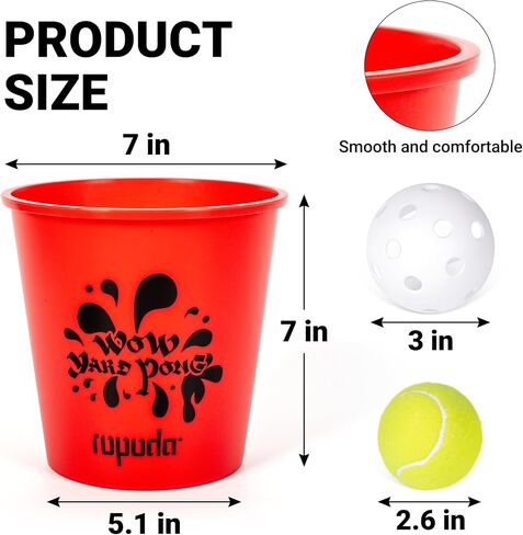 ropoda Giant Yard Pong,Yard Games with Durable Buckets and Balls, Outdoor Game with Carry Bag for The Beach,Lawn, Great Gift Choice for Families（Blue and Black） in Kuwait