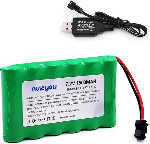 with SM Plug, 4.8V 1500mAh Rechargeable nimh AA Battery Pack, Suitable for rc Cars, Electric Toys and Tools, Equipped with USB Charging Cable in Saudi Arabia