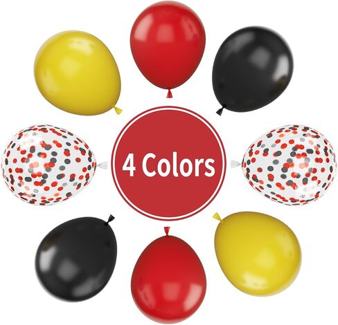 Paready 30PCS Red, Black, Yellow 12 Inch Latex Balloons for Birthday, Baby Shower, Weddings, Engagements, Anniversary, Gender Reveal Party, Bridal Shower, Graduation in Kuwait