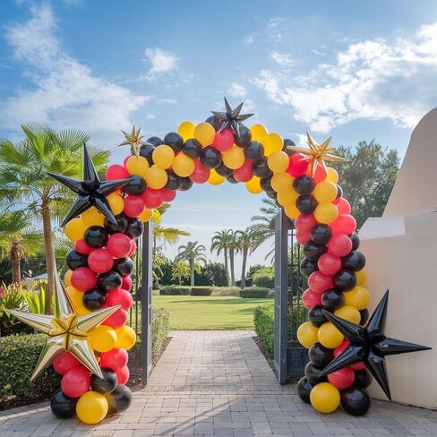 Paready 30PCS Red, Black, Yellow 12 Inch Latex Balloons for Birthday, Baby Shower, Weddings, Engagements, Anniversary, Gender Reveal Party, Bridal Shower, Graduation in Kuwait