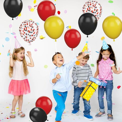 Paready 30PCS Red, Black, Yellow 12 Inch Latex Balloons for Birthday, Baby Shower, Weddings, Engagements, Anniversary, Gender Reveal Party, Bridal Shower, Graduation in Kuwait