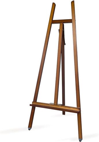 A - Frame Wooden Display Easel - Adjustable Lyre Beechwood Studio Easel Stand Holding Canvas Up to 90", Inclinable Artist Floor Painting Easel for Artwork Painting, Black in Kuwait