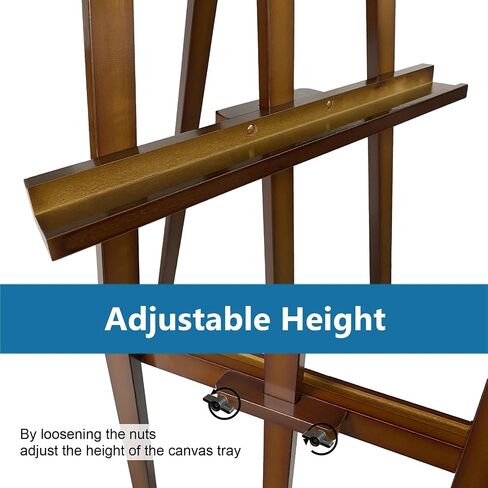 A - Frame Wooden Display Easel - Adjustable Lyre Beechwood Studio Easel Stand Holding Canvas Up to 90", Inclinable Artist Floor Painting Easel for Artwork Painting, Black in Kuwait