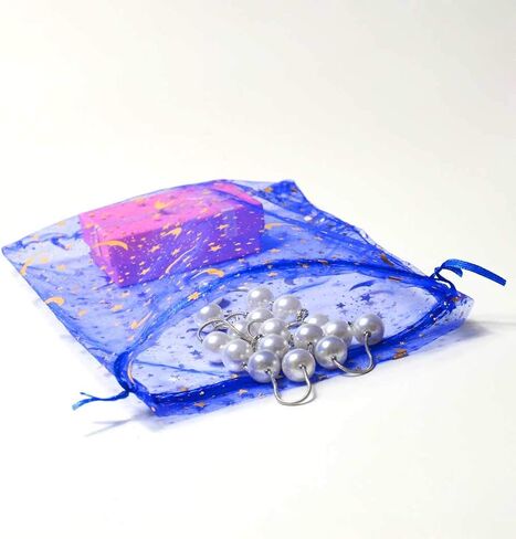 Sungulf 100pcs 6 × 9 بوصات شفافة أكياس أروبية أورجانزا النجوم وحفل زفاف القمر لصالح حقائب الهدايا الحلوى للمجوهرات (أسود) in Kuwait