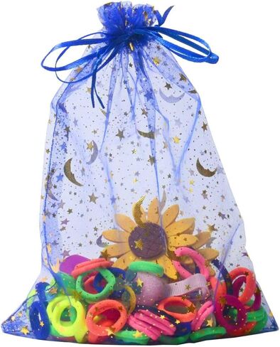 Sungulf 100pcs 6 × 9 بوصات شفافة أكياس أروبية أورجانزا النجوم وحفل زفاف القمر لصالح حقائب الهدايا الحلوى للمجوهرات (أسود) in Kuwait