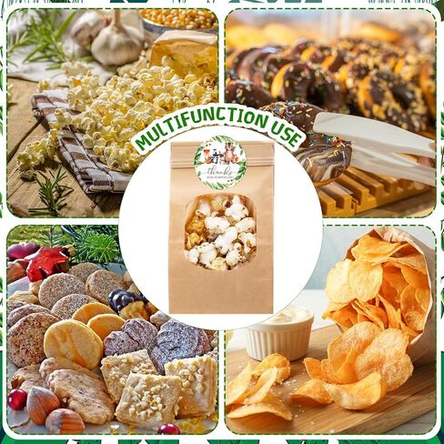 24 Sets Bear Baby Shower Popcorn Bags Thanks for Popping by Tags Popcorn Bags with Window with Round Stickers Baby Shower Party Favors for Wrapping Food Storage in Kuwait